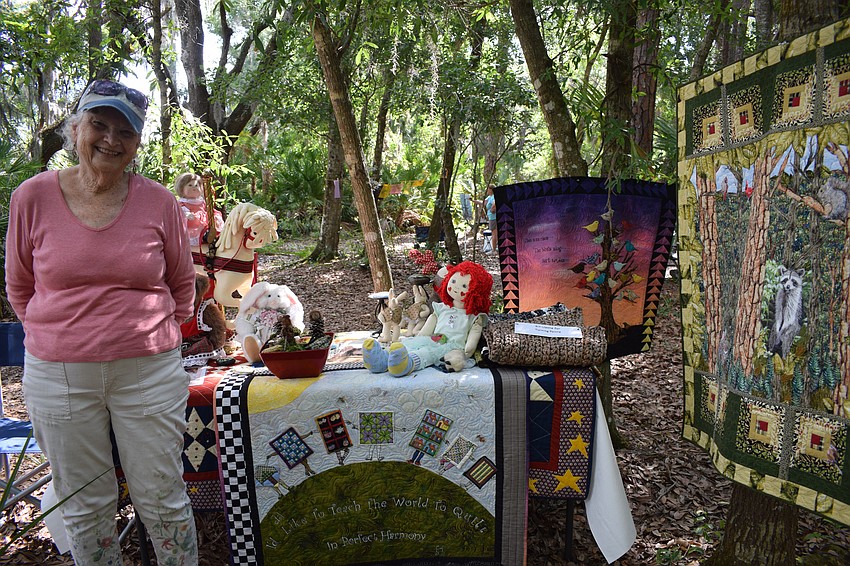 GreyHawk Landing's Bert Garino is a multi-talented artist. She makes quilts, dolls and blankets and paints rocks.