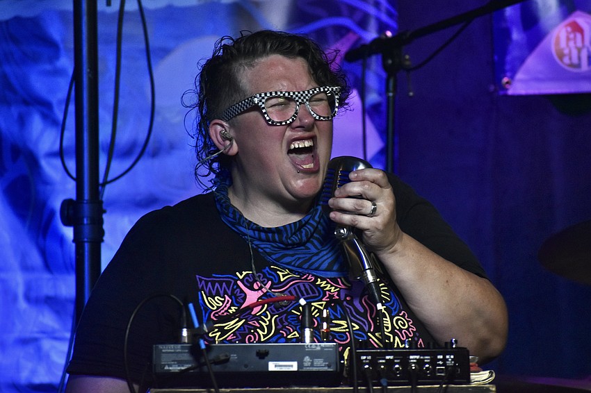 Shannon Fortner, executive director and founder of Fabulous Arts Foundation, plays with the band MeteorEYES.