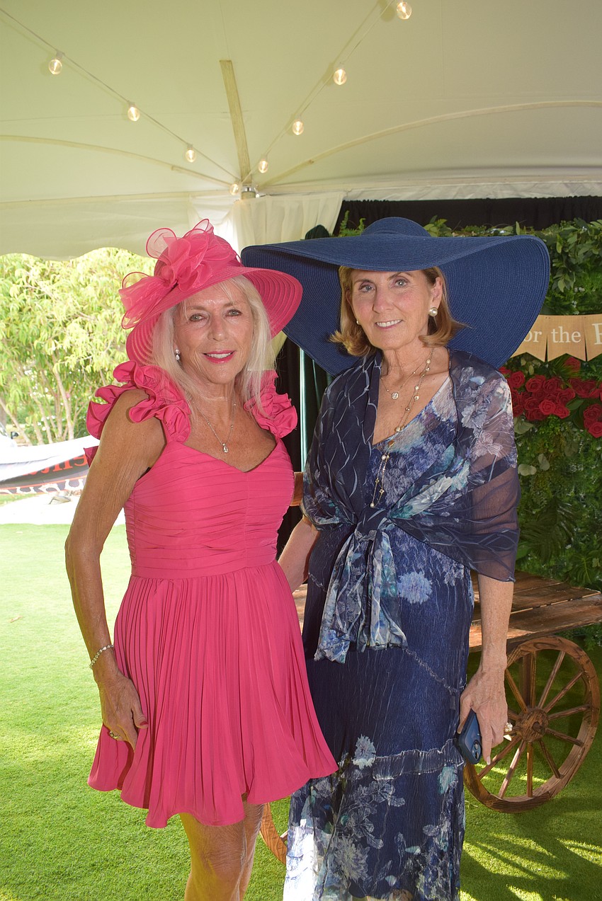 Donna Larson and Wendy Roalstad at the Longboat Key Club Kentucky Derby party.