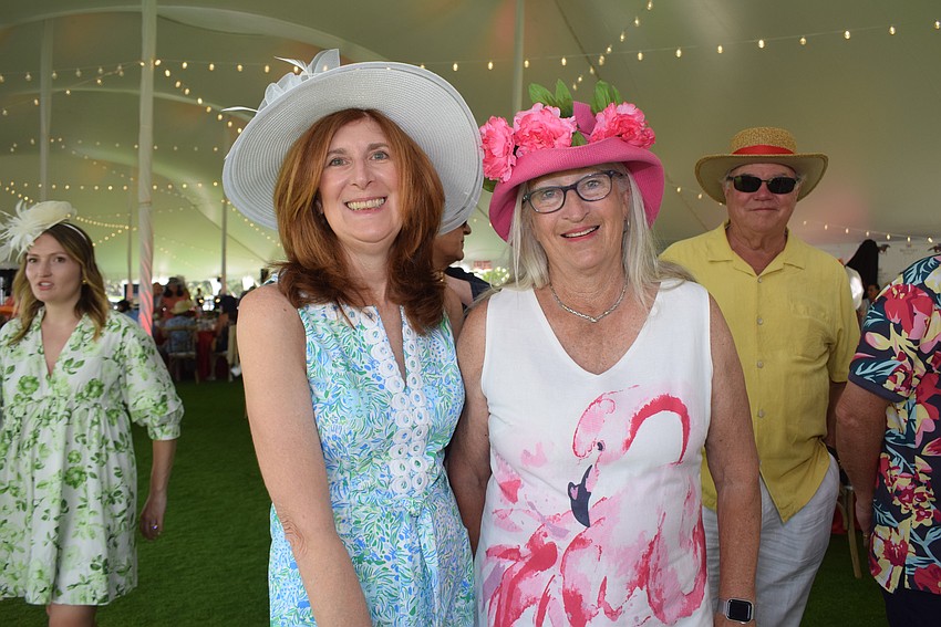 Anne Sears and Denise Schwemmer at the Longboat Key Club Kentucky Derby party.