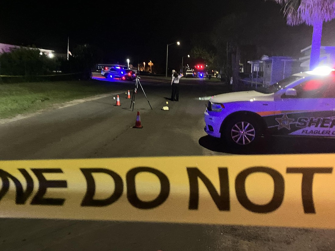 At the shooting scene on South Flagler Avenue the night of May 5. Photo courtesy Flagler Beach Police Department