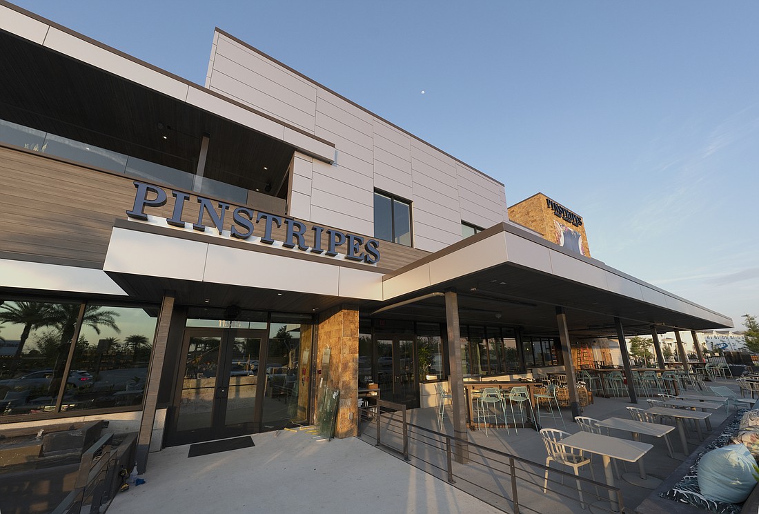 Pinstripes says it is an experiential dining and entertainment brand combining bistro, bowling, bocce and private event space.