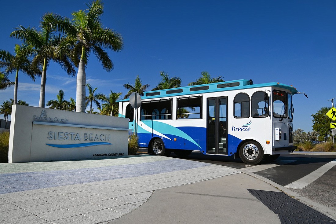 The trolley service launched in 2017 as the Siesta Key Breeze.