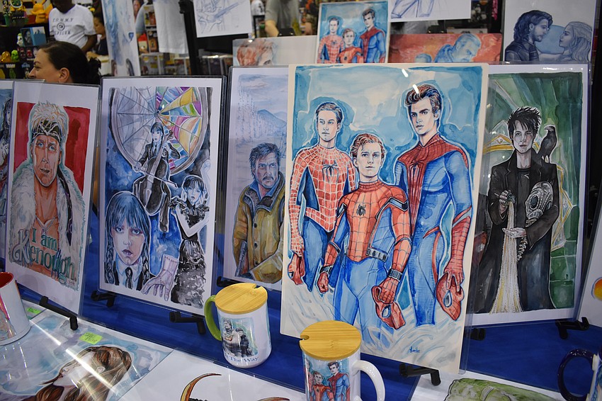 Artwork by Tampa Bay artist Yvette Strickland Johnston is on display.