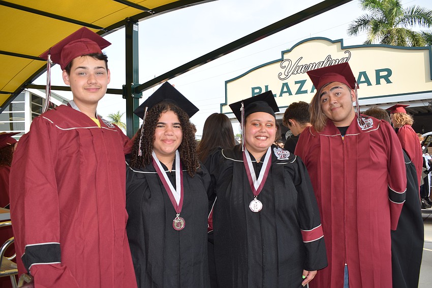Braden River High's Scott Gow, Sivannah Gonzalez, Airanna Gibbons and Ian Gonzalez take pride in graduating high school.
