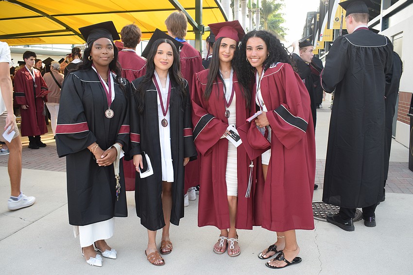 Braden River High's Fedhia Brunot, Hoor Rajab, Tala Samara and Jada Banks say it feels good to graduate. 