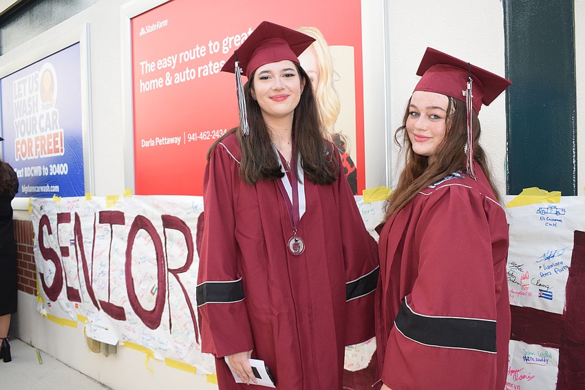 Braden River High's Nicole Flores and Brooke Bellows can't wait to graduate.