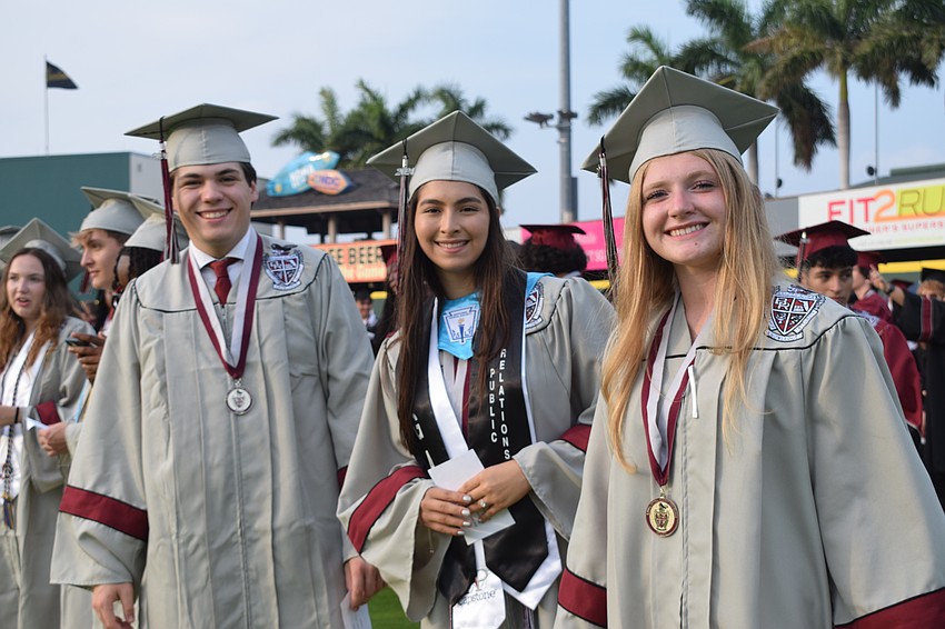 Braden River High's Hudson Knapp, Noelle Warren and Valeriia Havrylets are among the top 10% of their graduating class.