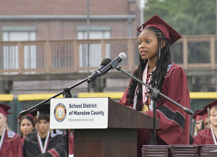 Braden River High's Alexandria Williams is the second student speaker.