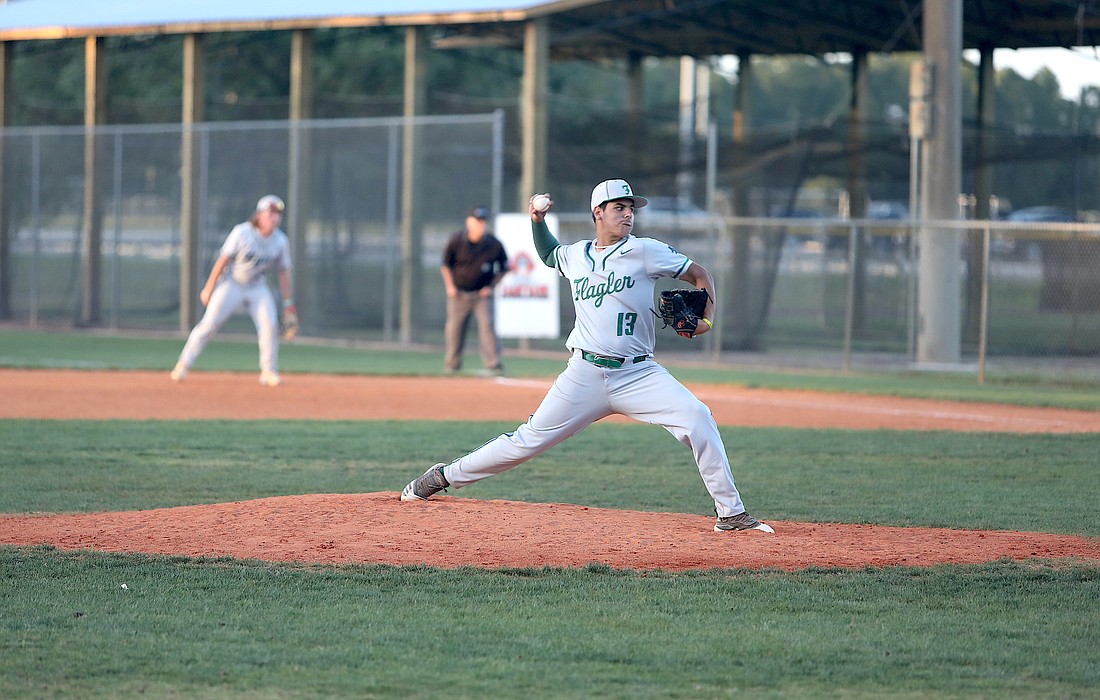 FPC's Kevin Maya pitches against Spruce Creek in a game last season. The senior allowed one run in a 1-0 loss to Timber Creek in a Region 1-7A quarterfinal on May 7. File photo by Brent Woronoff
