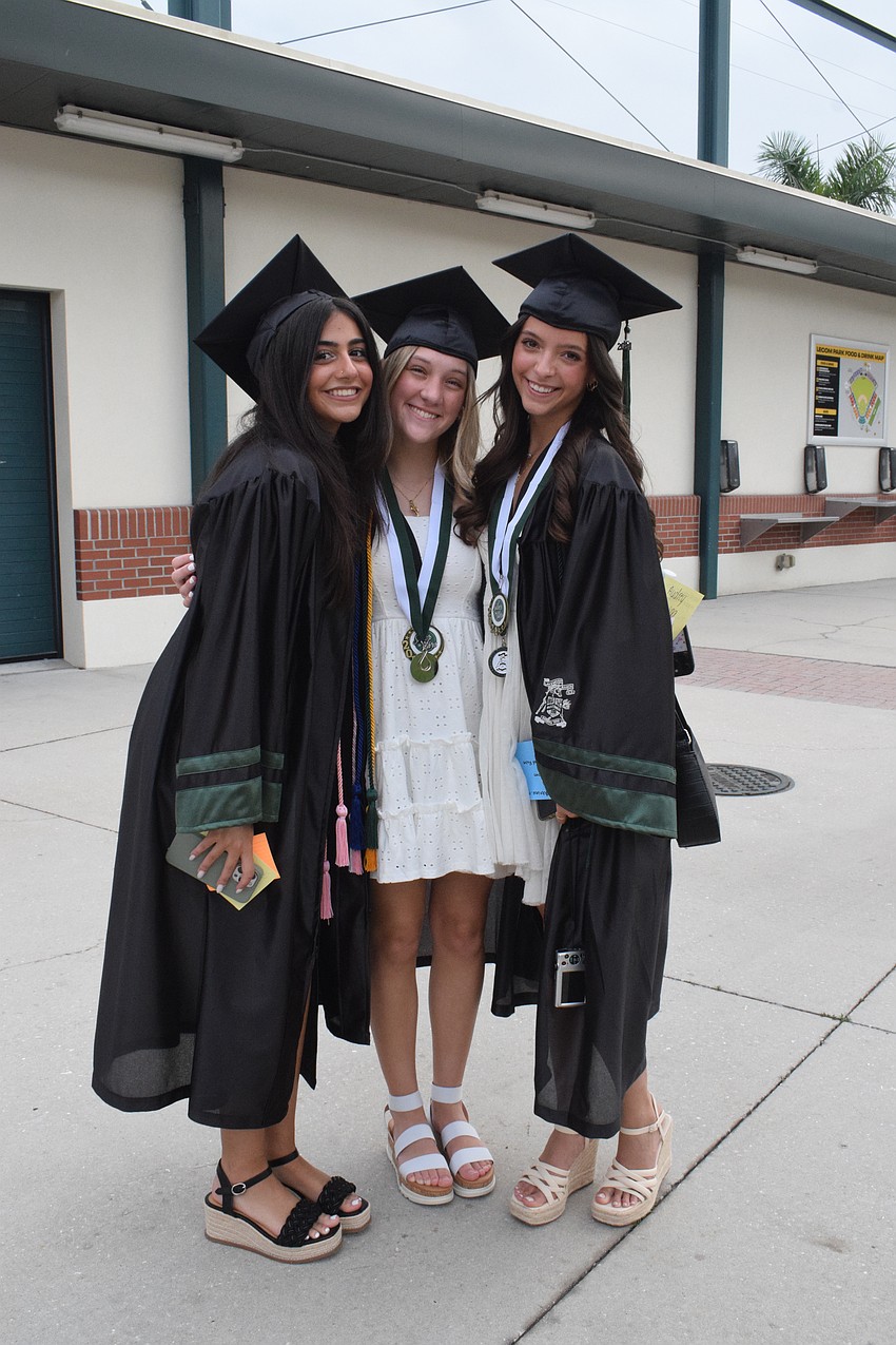 Lakewood Ranch High School's Gabriella Dagostino, Audrey Riegling and Delaney Martin says it feels surreal to be graduating.