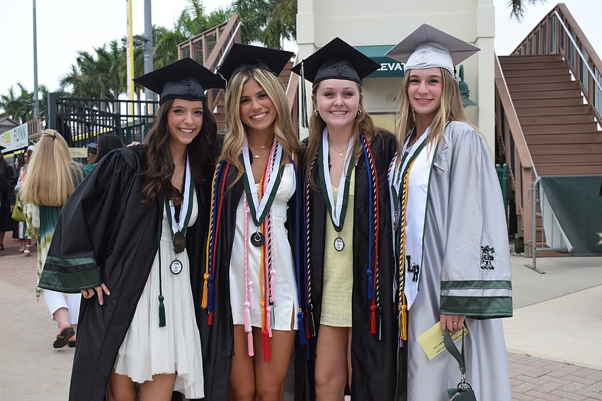 Lakewood Ranch High School's Delaney Martin, Summer Araujo, Emaline Chope and Carmen Lemus say graduation is a time to celebrate their hard work paying off.
