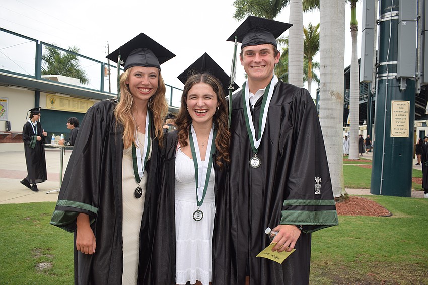 Lakewood Ranch High School's Clarissa Molinar, Anabella Cepero and Matthew Kemp are excited to graduate.
