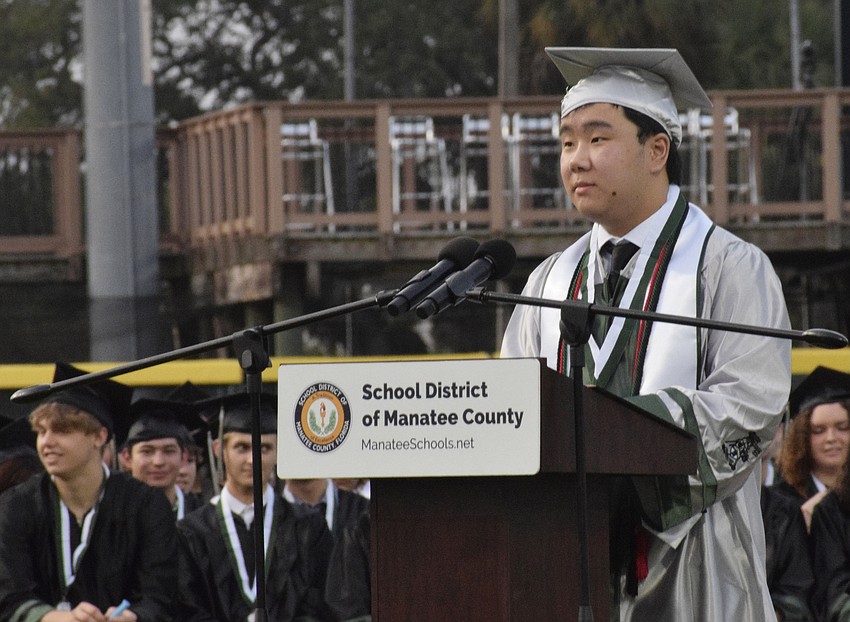 Lakewood Ranch High School's Spencer Boyer reminds his classmates of the power of hope. 