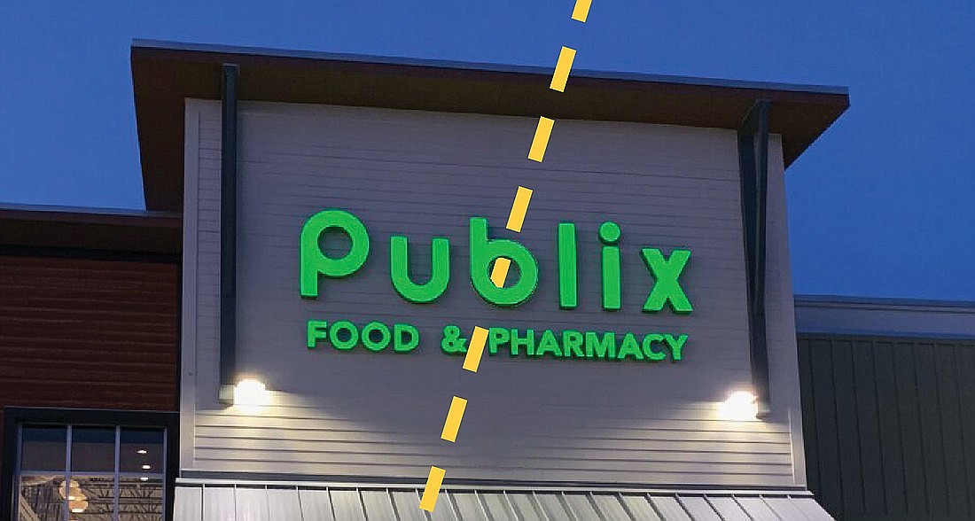 The Publix planned in the Nocatee West shopping center will be in Duval and St. Johns counties.