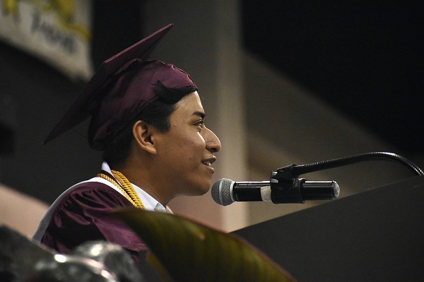 Student speaker Shawn Cochran delivered the speech 