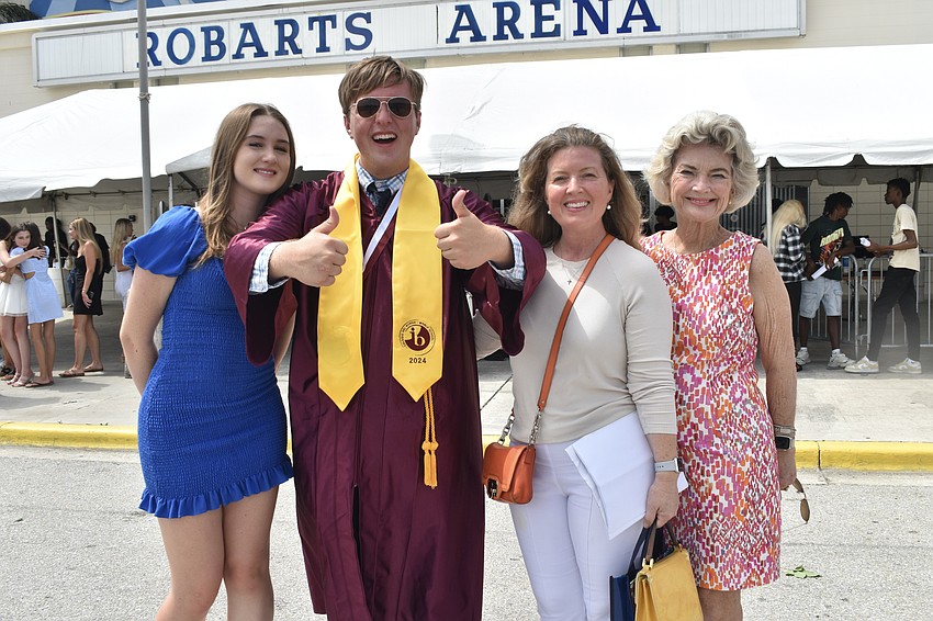 Charlotte White, 15, Andrew and Katy White and Kay Chandler
