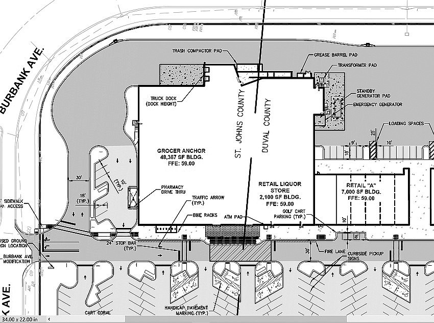 Publix Super Markets Inc. paid $6.66 million May 15 for property for a new store in the Nocatee West shopping center. Plans show the site is bisected by the St. Johns and Duval county line.