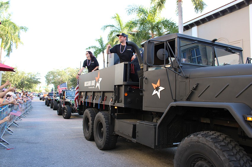 Mission Barbecue brought its military truck to ride in the Tribute to Heroes Parade in Lakewood Ranch.