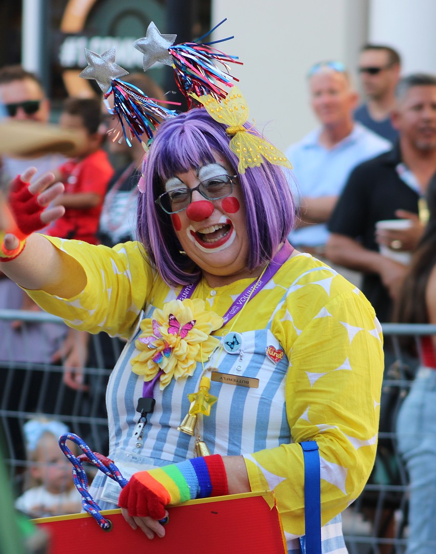 Some parade participants, such as Lakewood Ranch's Meredith Sweeney, were just clowning around.