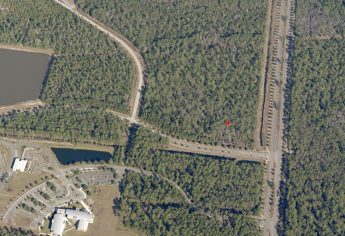 The potential warehouse site is a northwest POW-MIA Memorial Parkway and Finger Lake Street. It is northeast of the Florida State College at Jacksonville Cecil Center.
