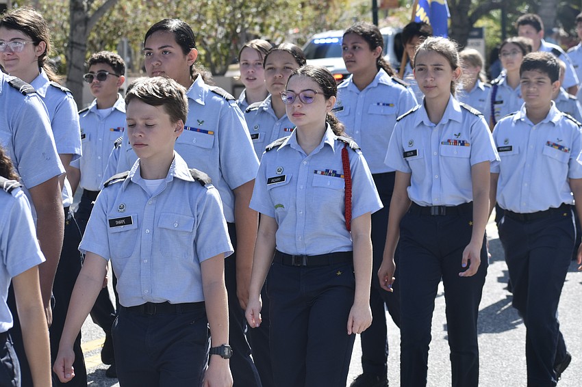 Sarasota Military Academy students march in the parade.