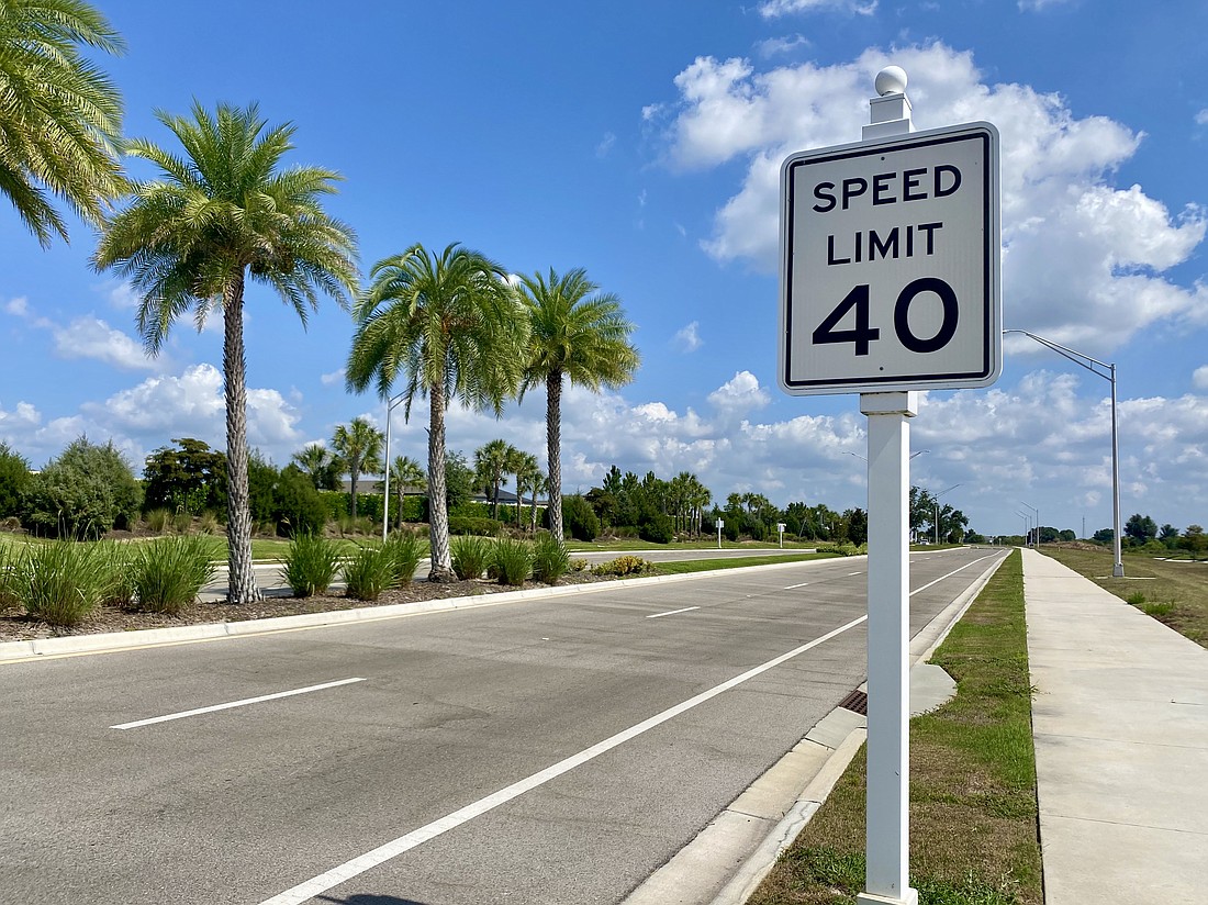 Signs along Uihlein Road already reflect the new speed limit of 40 miles per hour. The signs along Rangeland Parkway will be changed in August.