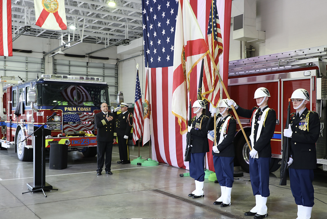 The Palm Coast Fire Department's Gold Star Dedication ceremony, held in honor of U.S. Army Sgt. Luke Stanford. Courtesy of the PCFD