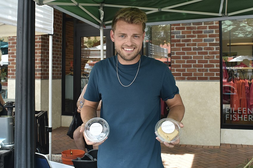 Ryan Dombrowski of the Vegan Cheese stand offered many familiar cheeses in vegan forms.