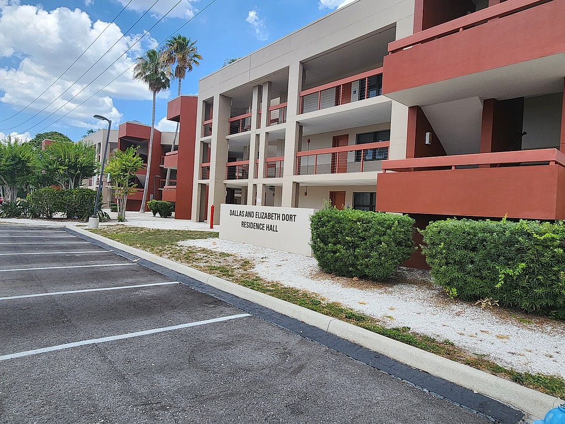 The Dallas and Elizabeth Dort Residence Hall is among the buildings on the New College East campus adjacent to Sarasota-Bradenton International Airport.