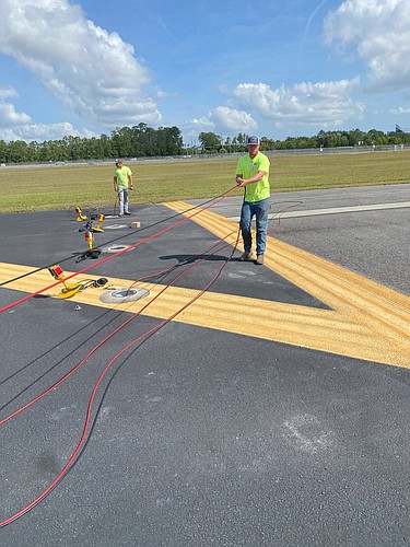 A total of 121 LED runway edge lights and 17 in-pavement LED runway edge lights were installed as part of the project. Courtesy photo