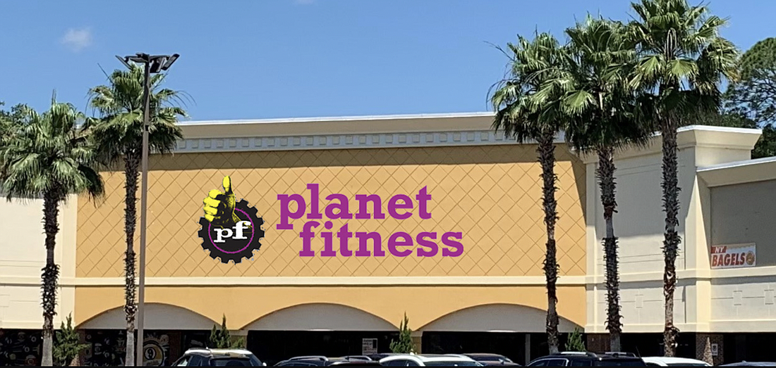 A rendering of the Planet Fitness signage at the Shoppes of San Jose at 2777 University Blvd. W.