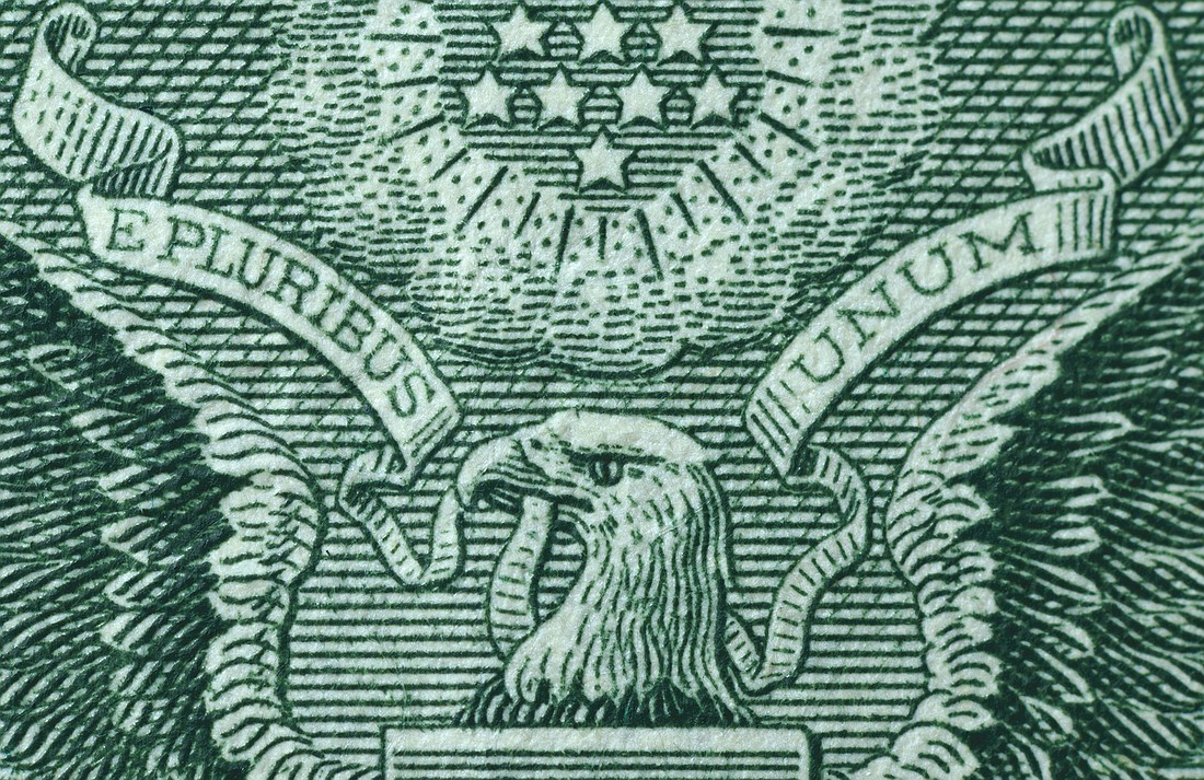 The Latin phrase, “E pluribus unum,” meaning out of many, one, can be found on the U.S. $1 bill.