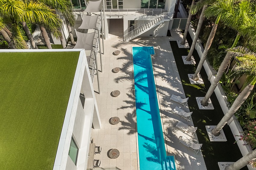 The lap pool at 1325 Westway Drive