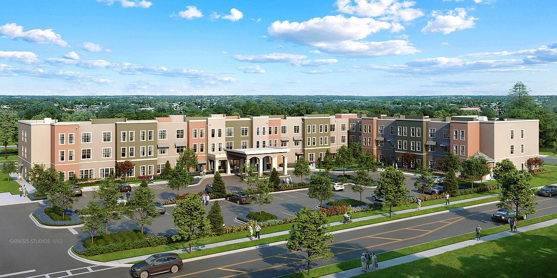 The 80-unit Heritage Oaks apartments are being built to replace older public housing units.