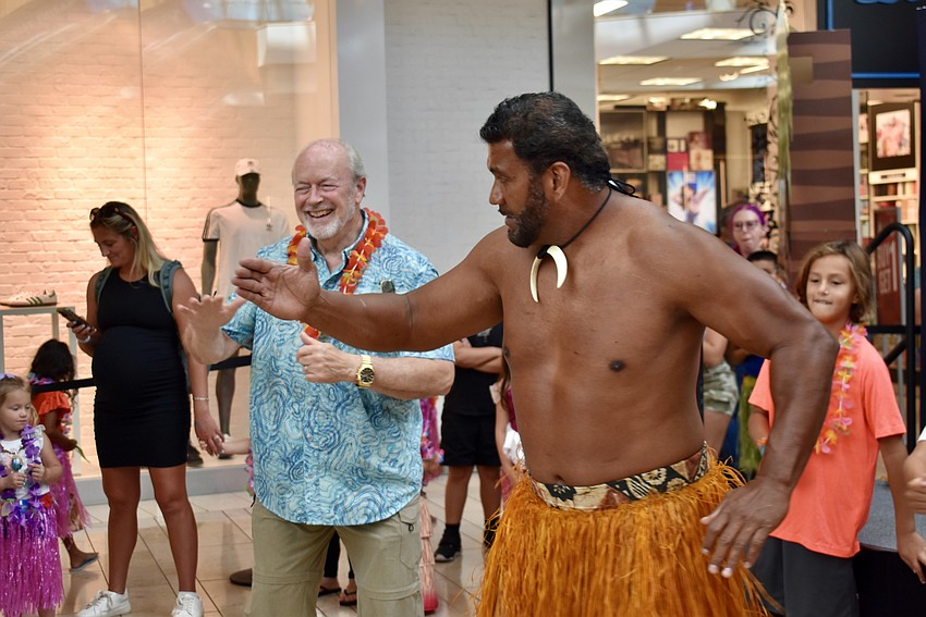 David Swanson says he's not a dancer, but he picked up hula dancing quickly from Maikeli Tuinakauvodra.