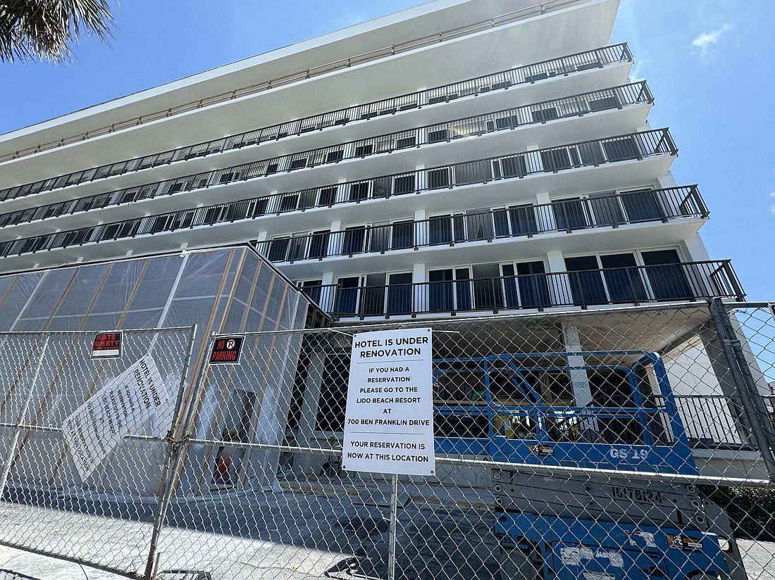The former Holiday Inn on Lido is undergoing renovations.
