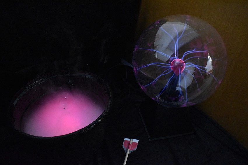 Some decor enhances the escape room at the event.