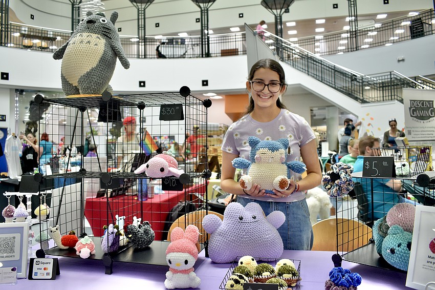Zarhya Jurado, 14, a self-taught crochet artist, sold her items at the event. “It’s pretty cool to see people’s reactions to my work,” she said. “I’m definitely going to be doing more markets.”