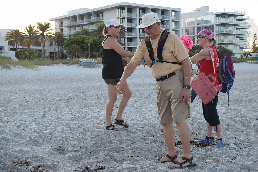 Sam DiGiammarino showing turtle tracks.