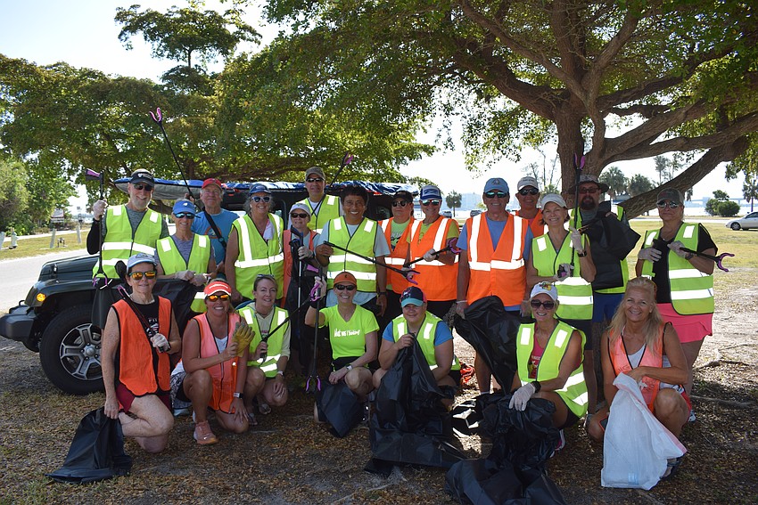 The Manasota Track Club picked up trash along Gulf of Mexico Drive as a part of its 