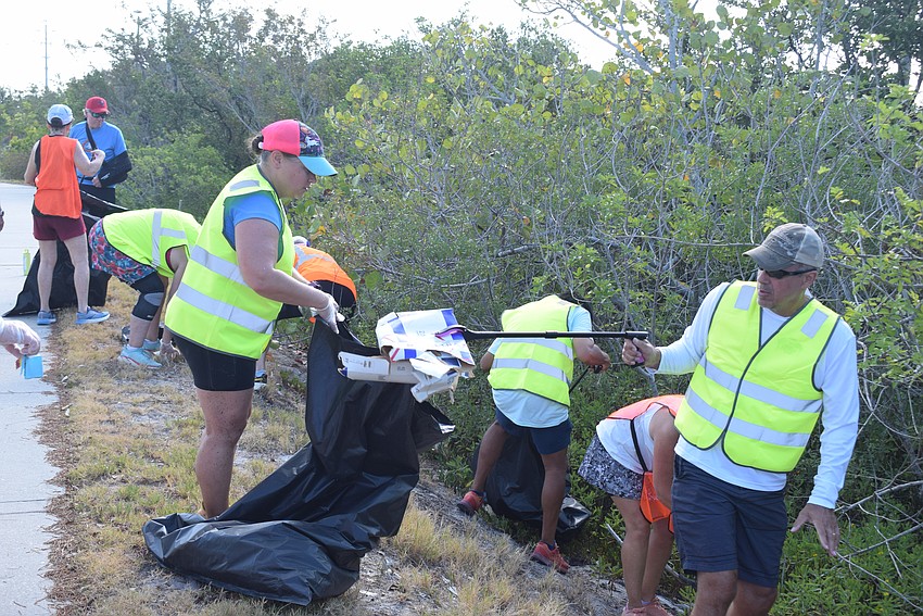 The Manasota Track Club finds a variety of trash on June 8.