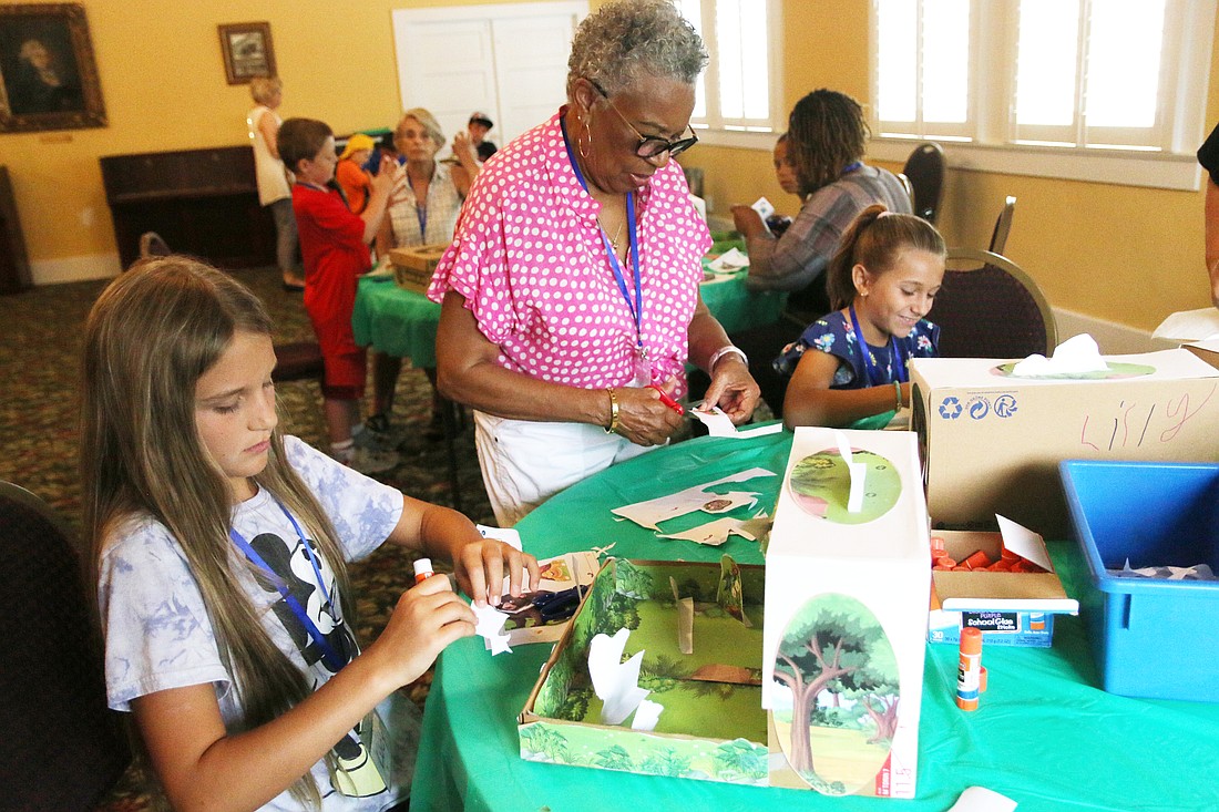 Campers make dioramas of sugar mills during the inaugural OBHS summer camp. Photo by Jarleene Almenas