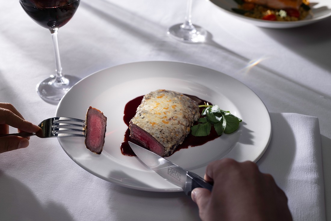 The Capital Grille is known for dry-aged steaks.