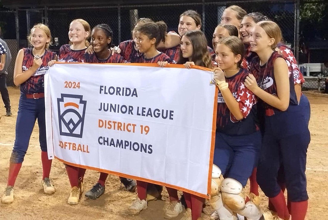 Palm Coast Little League's Junior League All-Star softball team won the District 19 championship. Courtesy photo