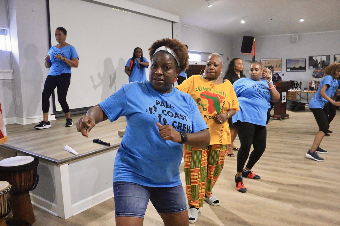 Robin Banks with the Palm Coast Dance Crew performs at the Juneteenth celebration. Photo by Sierra Williams