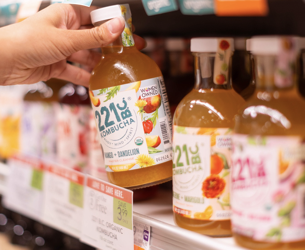 221 B.C. Kombucha is sold in Publix, Detwiler's, Winn Dixie and other stores. Now it will also be available in Harris Teeter.