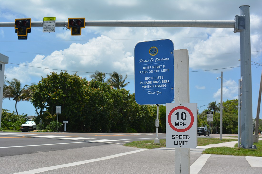 Additional sidewalk speed limit signage was added around Longboat Key.