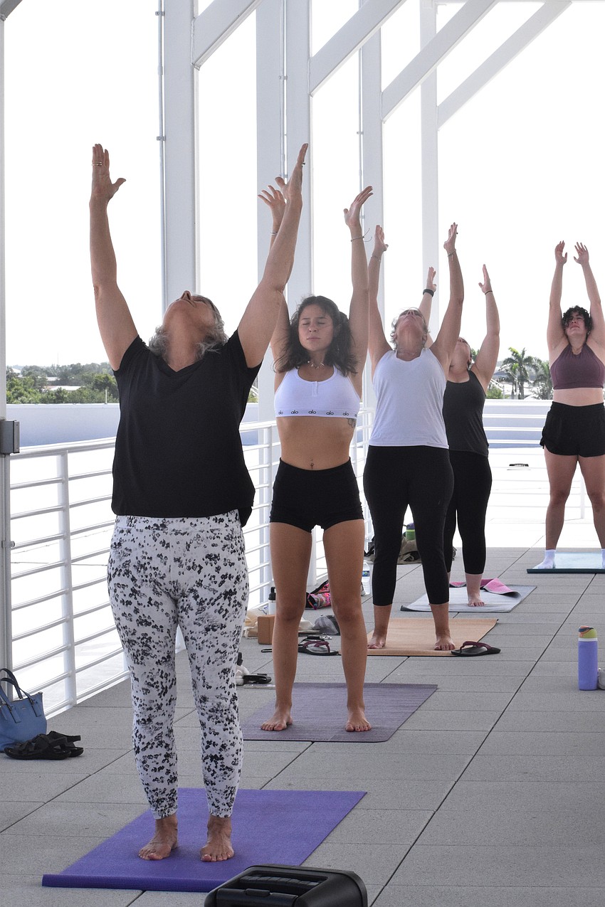 Rooftop Yoga at the Lakewood Ranch Library is for all ages and skill levels.