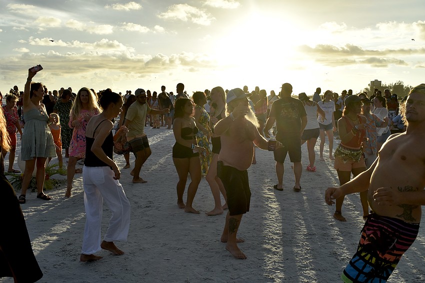 The sun begins to set.